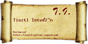 Tisztl István névjegykártya